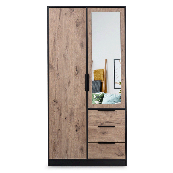 Wardrobe LATI D2 Black / Oak Vi - 2