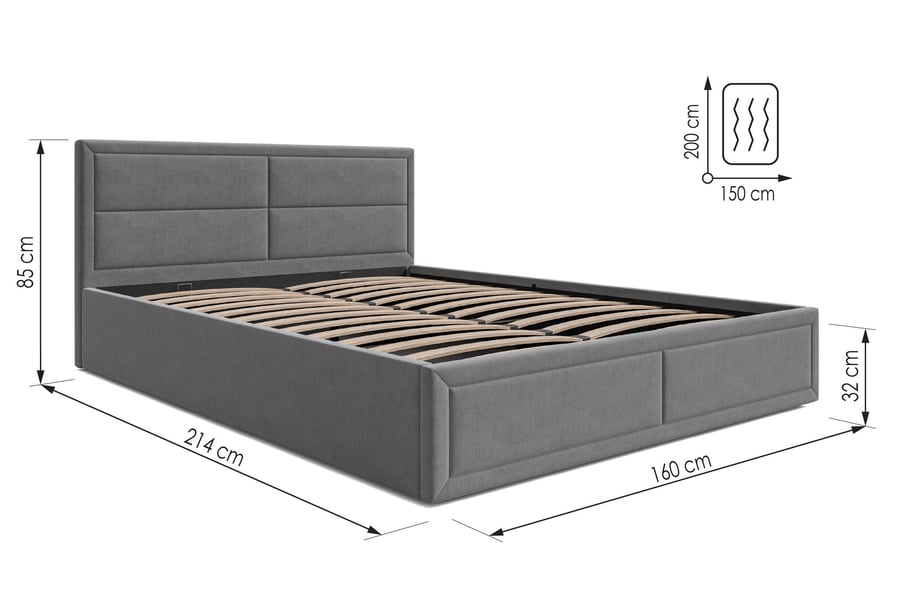 Upholstered ottoman bed Jayden - 5