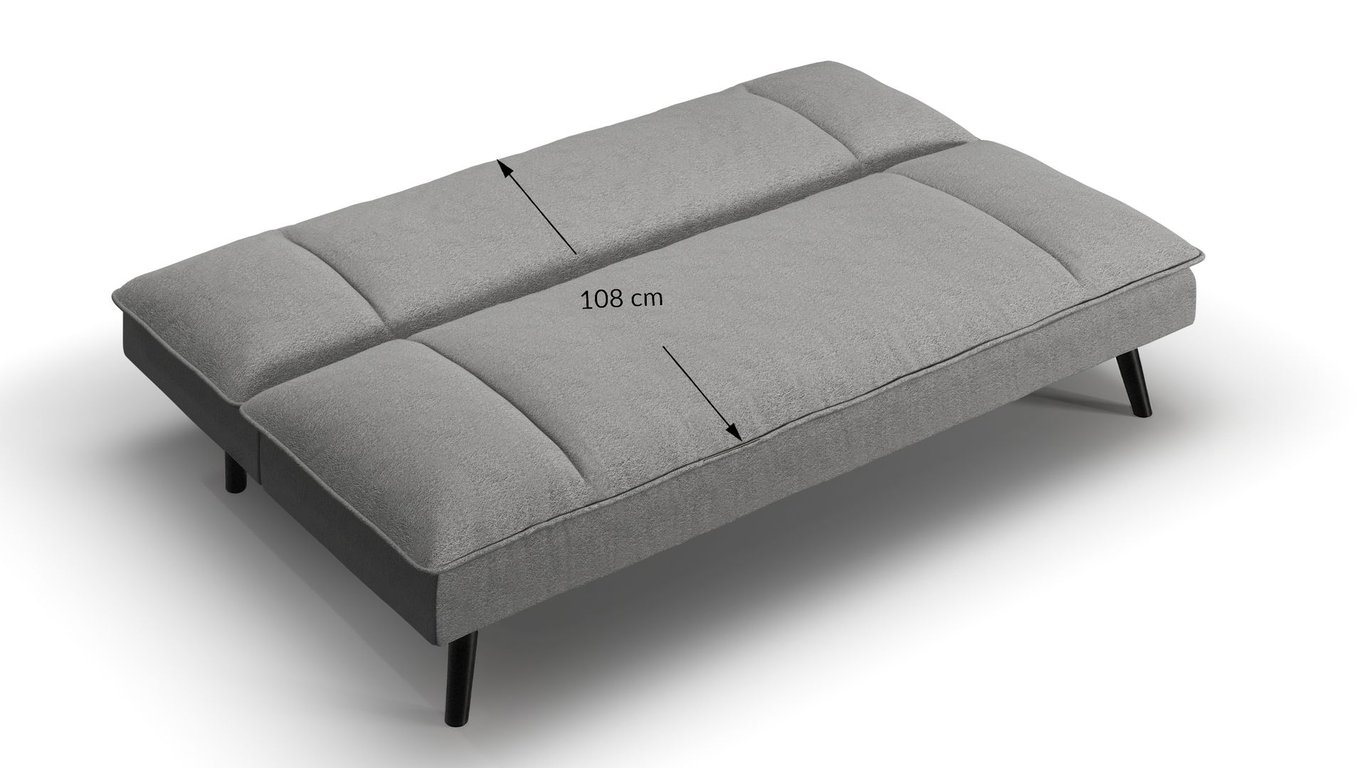 Sofa Bed CINDY showing sleeping function with dimensions