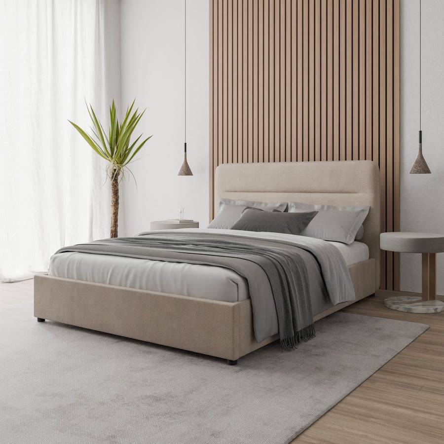 Upholstered bed EVERETT Beige K - 1