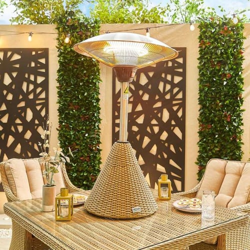 Heritage Patio Heater 2100w Rattan Table Top Willow Dako Furniture