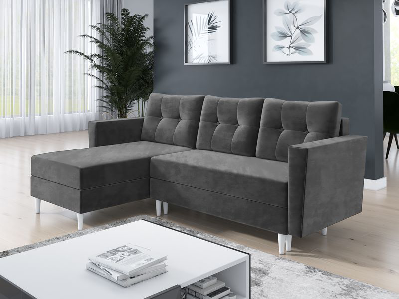 Corner Sofa Bed OTIS Dark Grey - 5