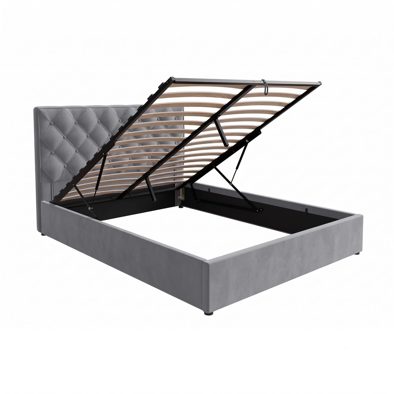 Upholstered Ottoman Bed ETHAN King Size - Grey_6