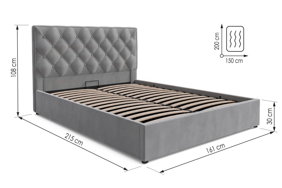 Upholstered ottoman bed Ethan S - 5
