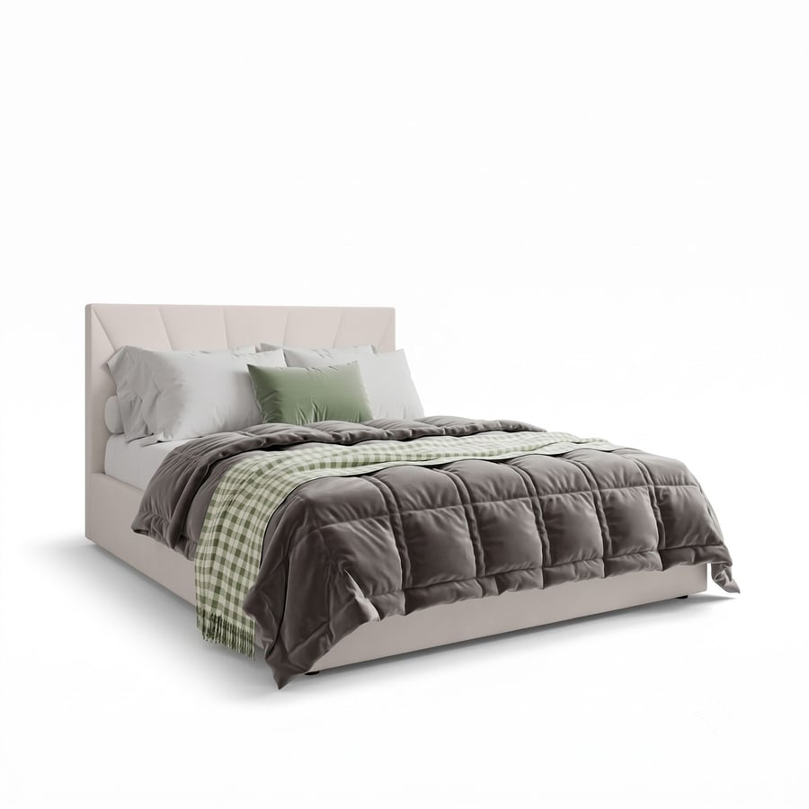 Upholstered Ottoman Bed DYLAN King Size - Cream