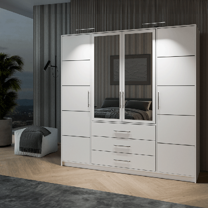 Wardrobe BALI D4 White + Mirror - 2