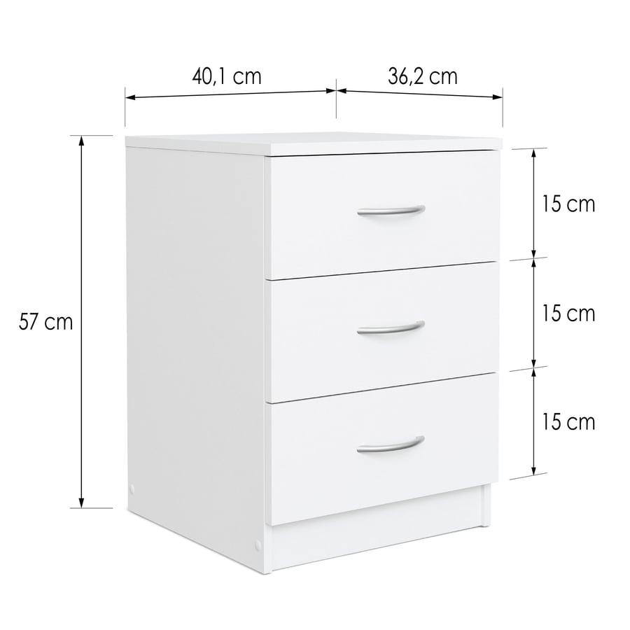 Bedside Table ESSENTIAL 3D Whit - 3
