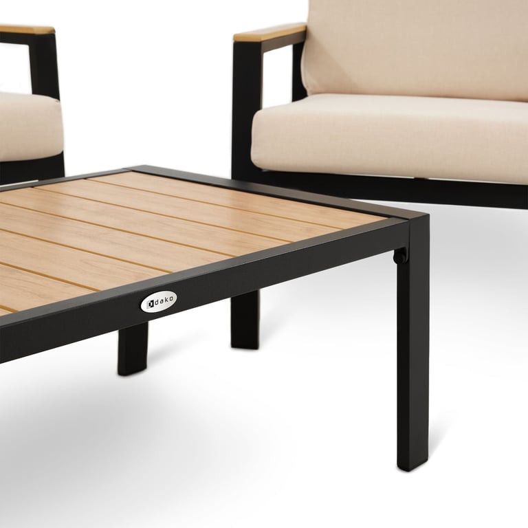 Close up of the table in Garden Furniture Set BEGANO Beige