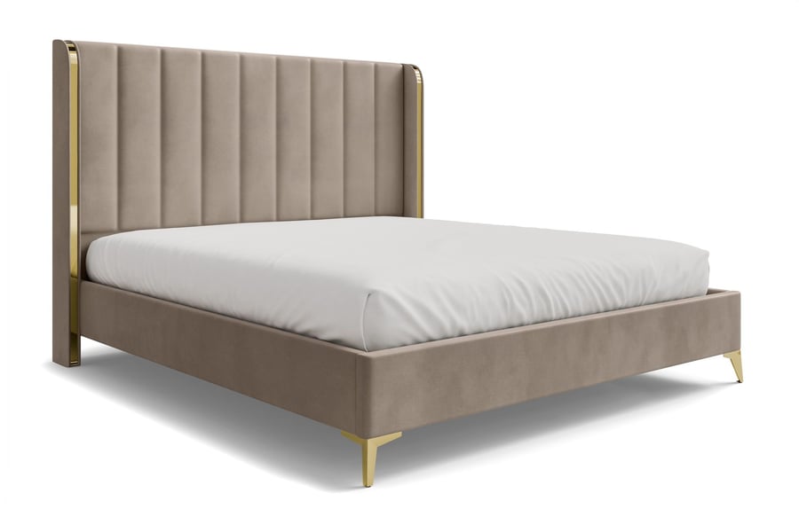 Upholstered bed William Beige S - 2