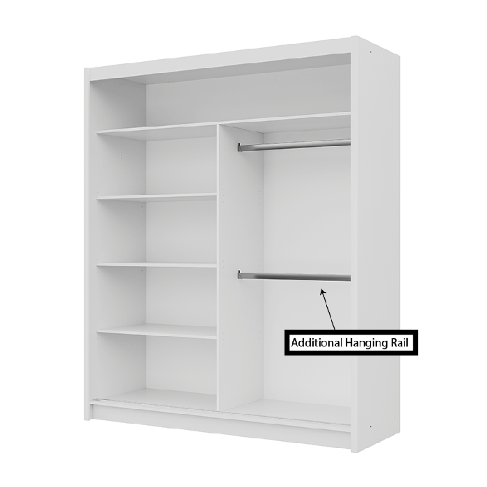 DAKO sliding mirror wardrobe VISTA white 4 sizes perfect bedroom storage - Picture 8 of 39