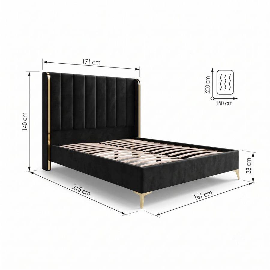 William bed king black - 3