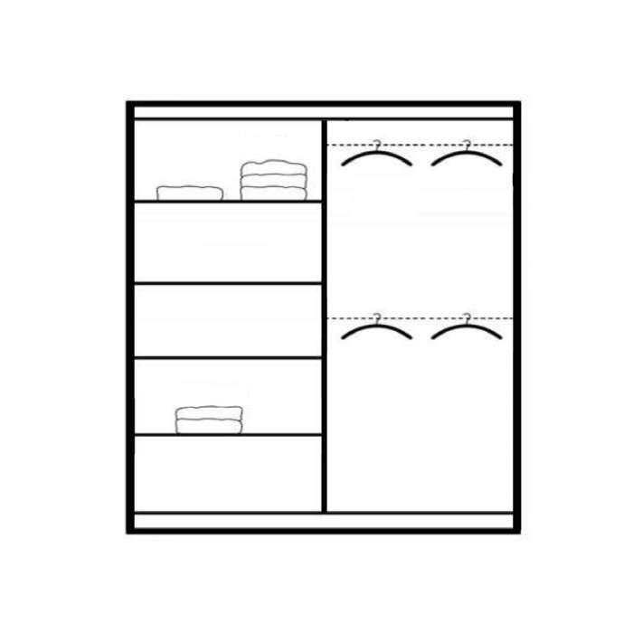 Wardrobe BASTIA 200 Graphite+Mi - 2