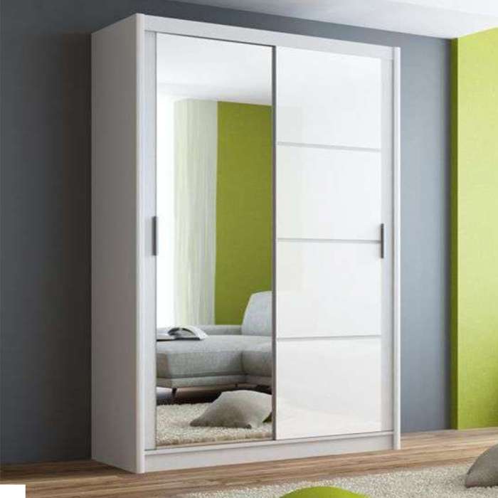 BRANDON 150cm Sliding Door Wardrobe White White Dako Furniture
