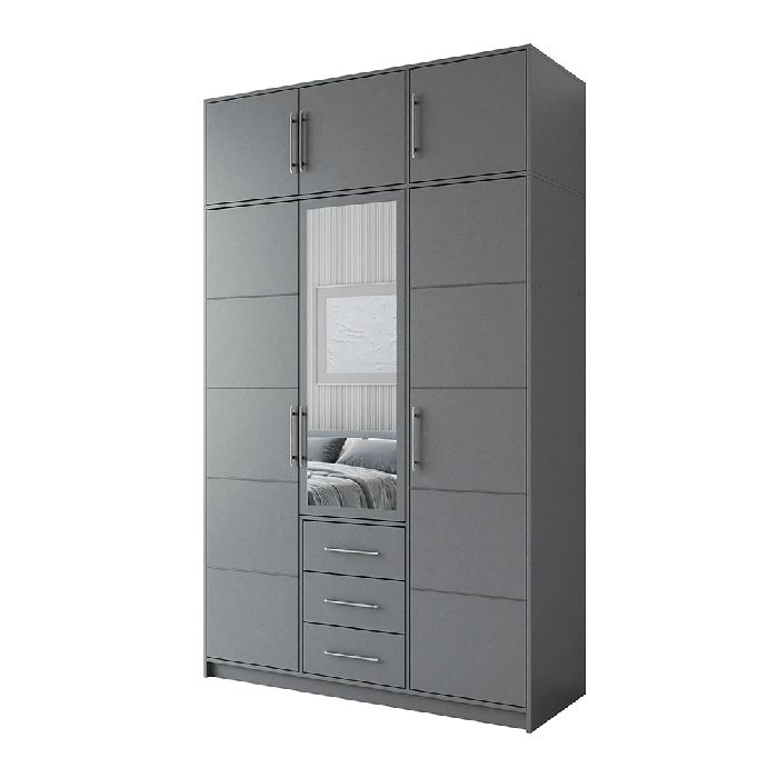 Wardrobe BALI D3 Graphite + Mir - 5