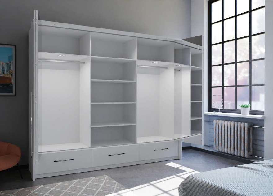 TOLEDO 255cm Wardrobe White - 2
