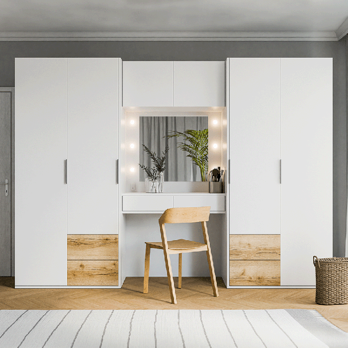 Wardrobe LATINA 300 White / Nat - 6