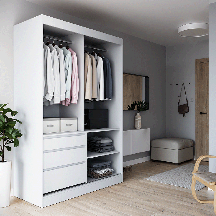 Wardrobe HAIDAR 140 White - 1