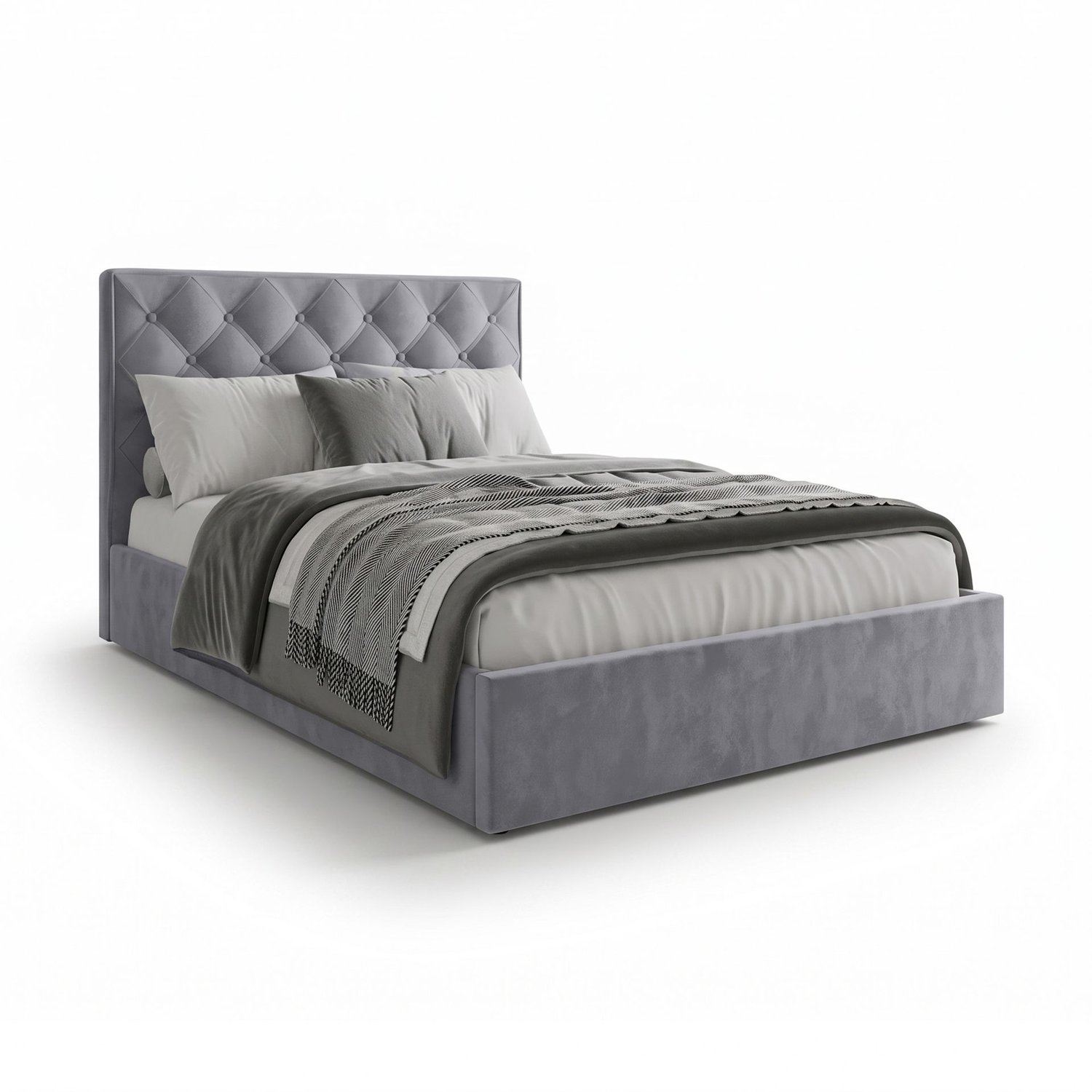 Upholstered Ottoman Bed ETHAN King Size - Grey