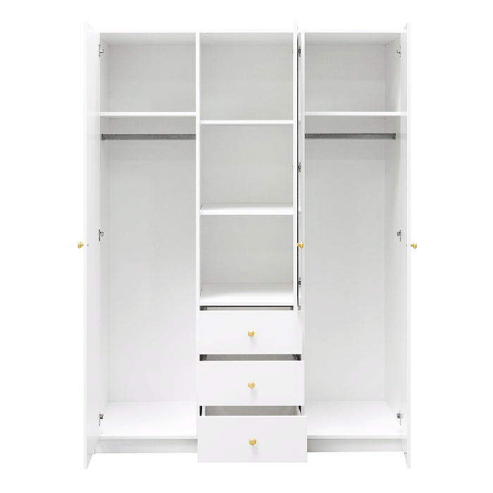 Wardrobe SIENA D3 White + Mirro - 1