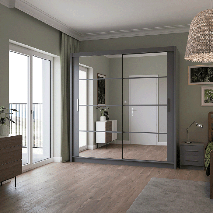 DAKO Sliding Wardrobe Fully Mirrored DAKOTA Clothing Storage - Picture 6 of 40