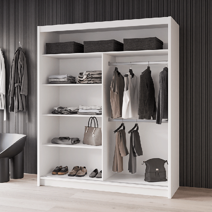 DAKO sliding mirror wardrobe VISTA white 4 sizes perfect bedroom storage - Picture 11 of 39