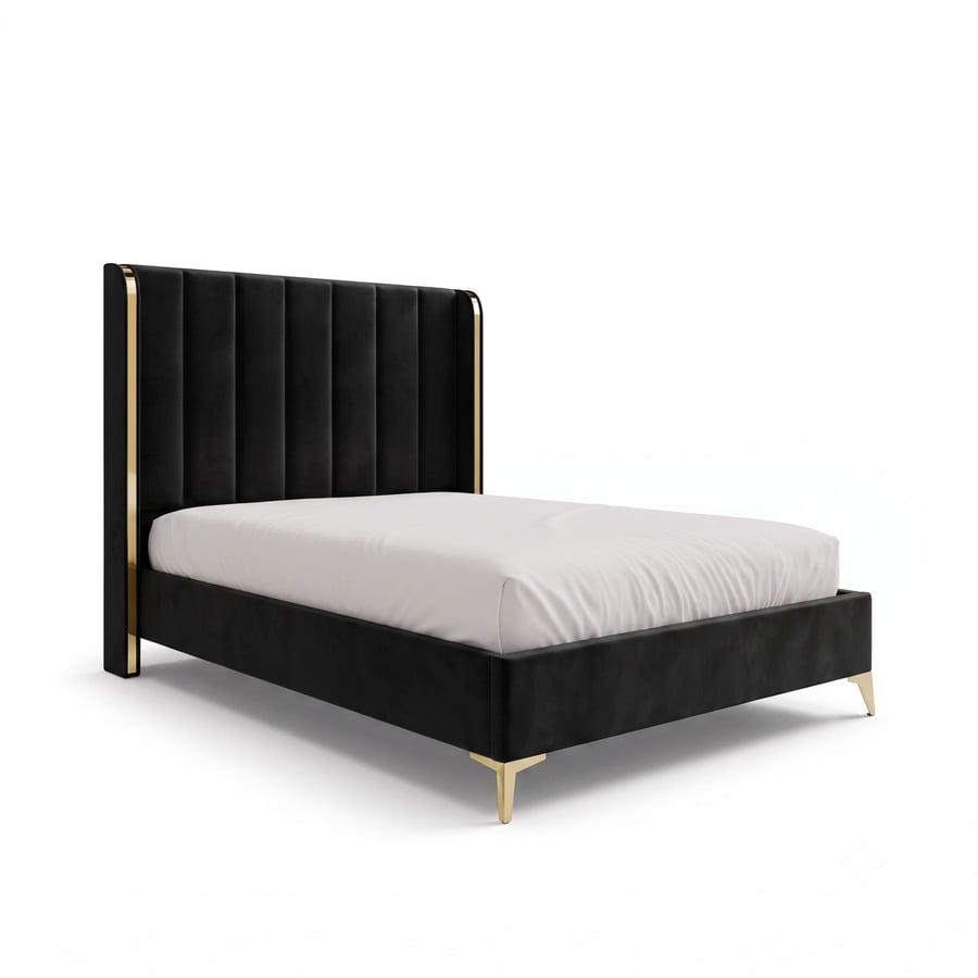 William bed double black - 5
