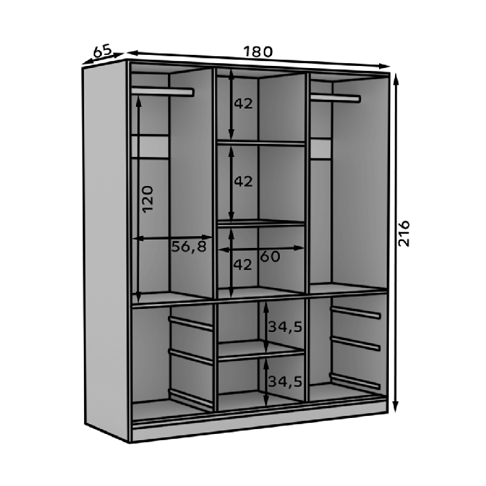 Wardrobe HAIDAR 180 Oak Lefkas - 4