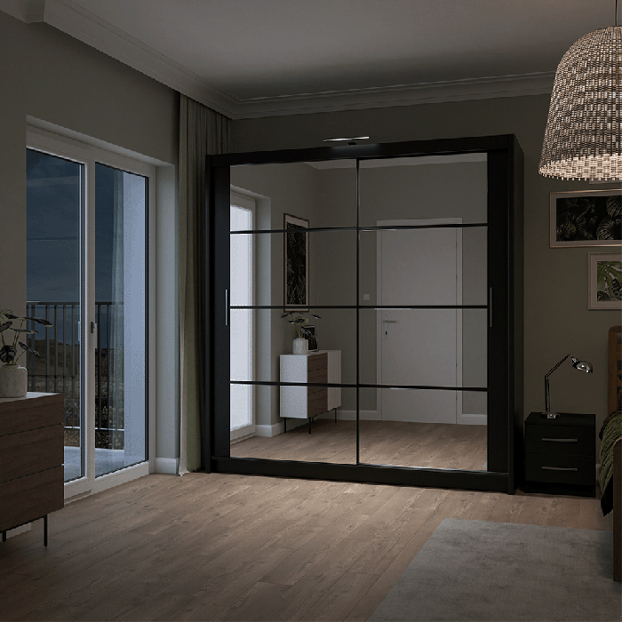 DAKO Sliding Wardrobe Fully Mirrored DAKOTA Clothing Storage - Picture 19 of 40