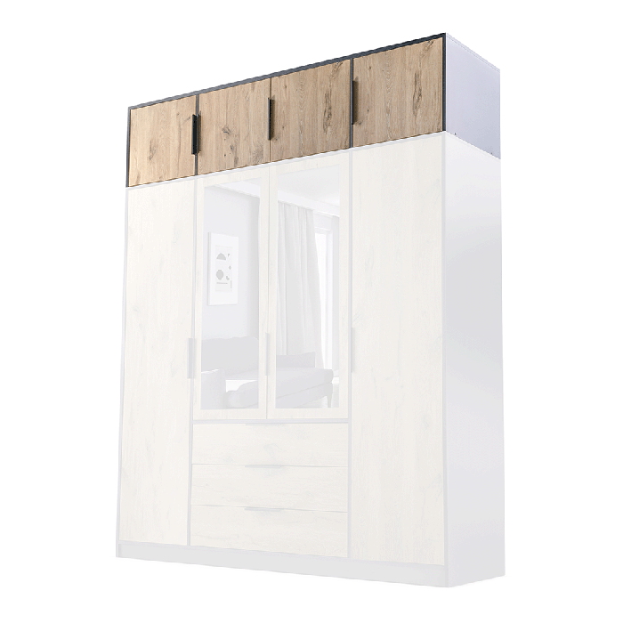 Wardrobe LATI D4 Black / Oak Vi - 4
