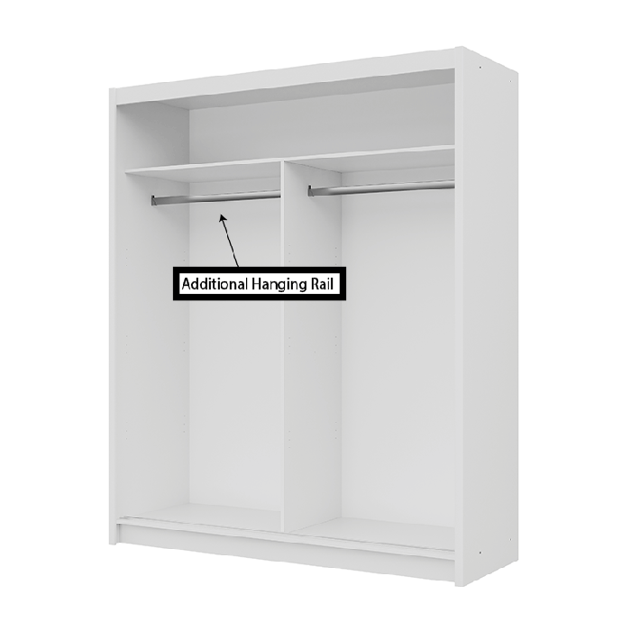DAKO sliding mirror wardrobe VISTA white 4 sizes perfect bedroom storage - Picture 9 of 39