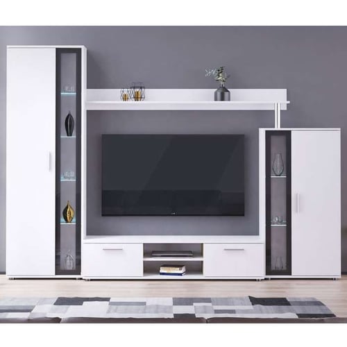 Wall Unit BONTNEY Oak Sonoma / Black with LED Dako Furniture