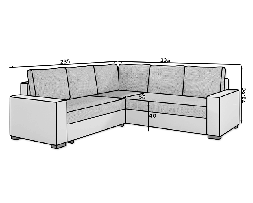 Corner Sofa Bed CANIS Dark Grey - 3