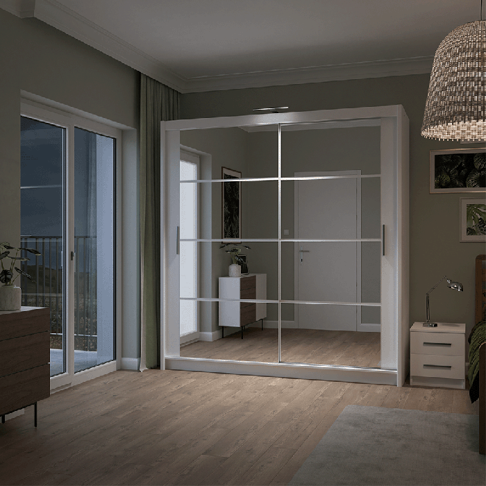 DAKO Sliding Wardrobe Fully Mirrored DAKOTA Clothing Storage - Picture 34 of 40