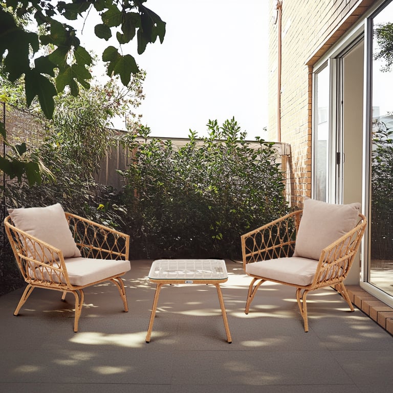 Garden Furniture Set SENOVA Beige / Cream in a garden