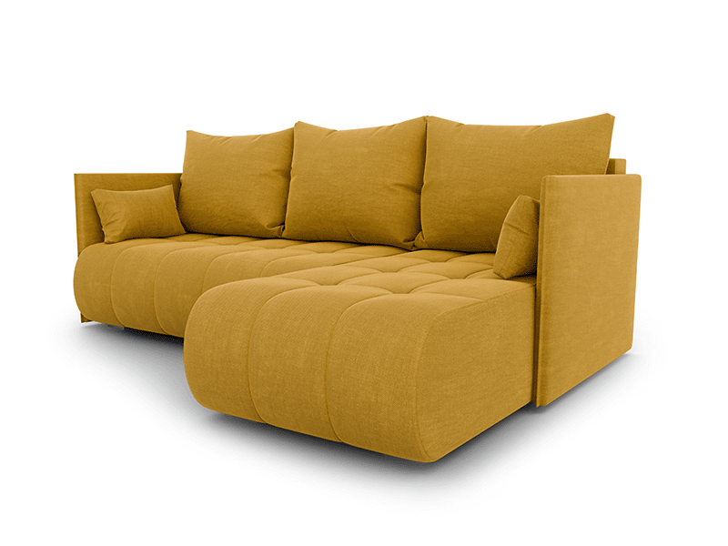 DAKO corner sofa bed NESSA reversible chaise lounge, storage, 9 colours