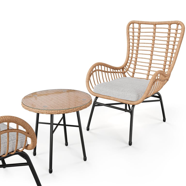 Close up of the table and chairs