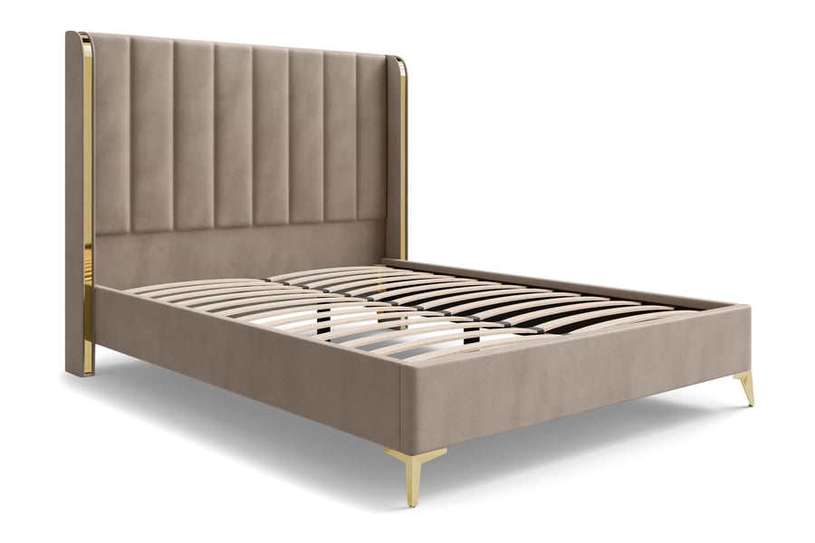 Upholstered bed William Beige K - 3
