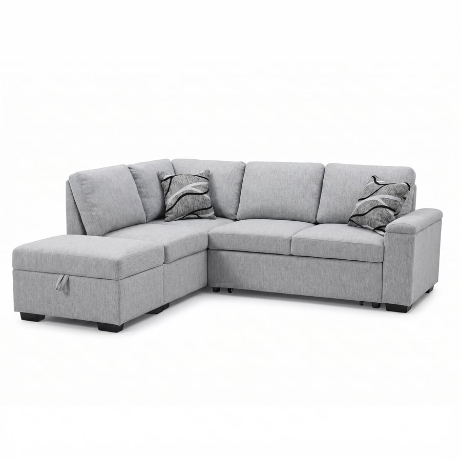 Corner Sofa Bed ABIGAIL - Left - Hand - Grey