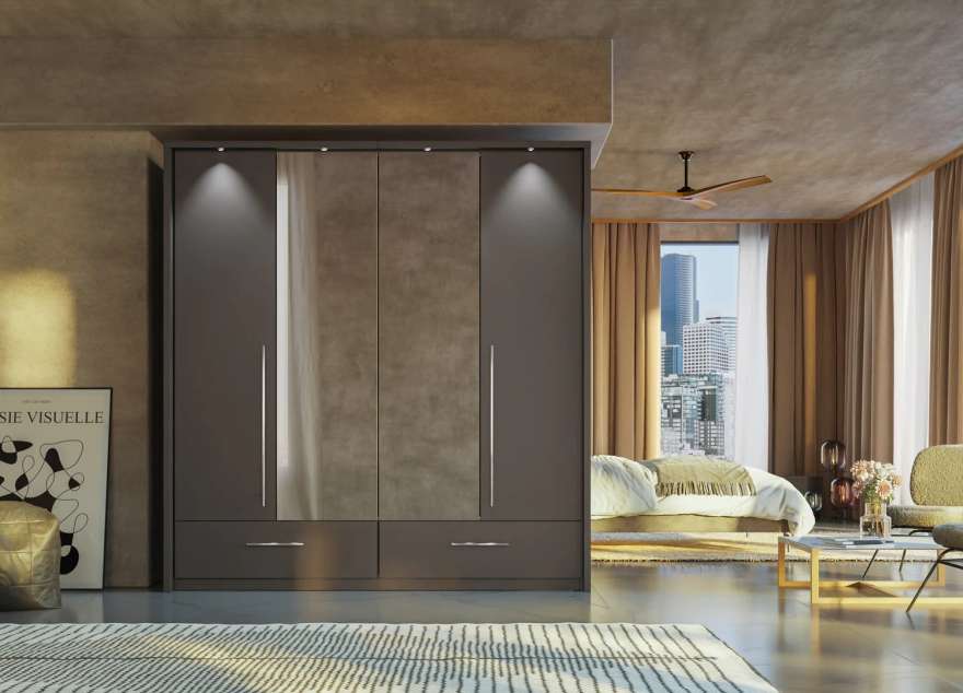 TOLEDO 210cm Wardrobe Graphite - 4