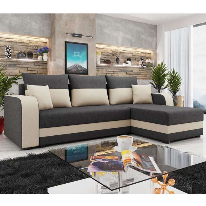DAKO universal corner sofa bed HAMLET BIS, couch with storage, 2 colours - Picture 9 of 23