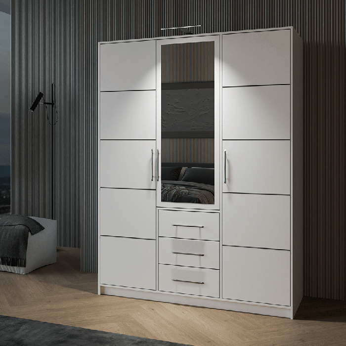 Wardrobe BALI D3 White + Mirror - 2