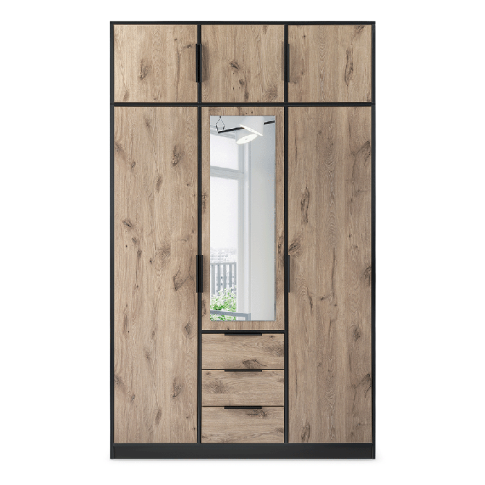 Wardrobe LATI D3 Black / Oak Vi - 2