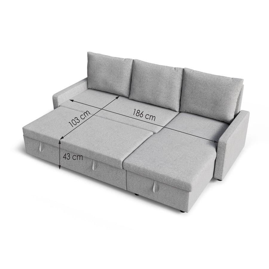Corner sofa Bed LYNDA grey slee - 6