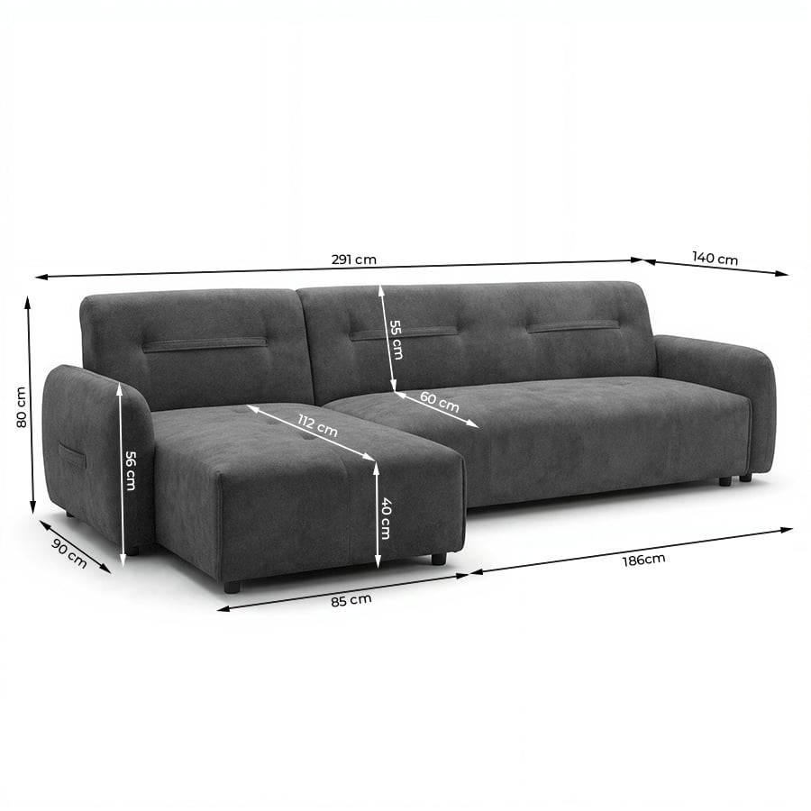 Brooke dark grey wymiary - 4