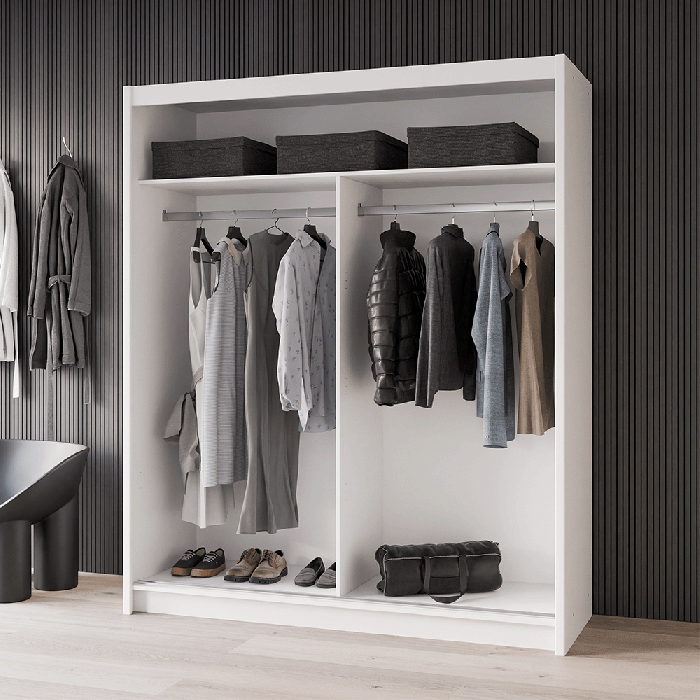 DAKO sliding mirror wardrobe VISTA white 4 sizes perfect bedroom storage - Picture 12 of 39