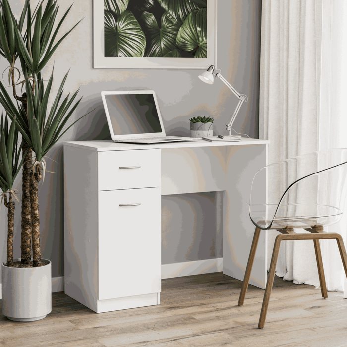 Desk ESSENTIAL DF-BR109DD - White in a room