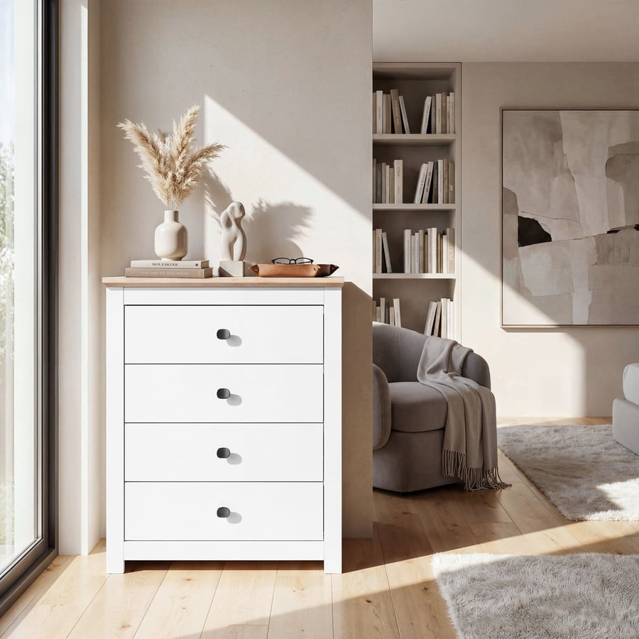 Milford chest of drawers 4D whi - 2