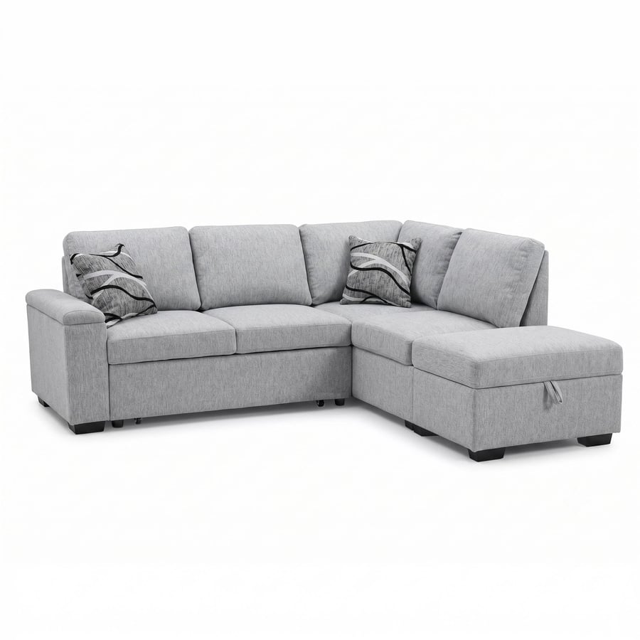 Corner Sofa Bed ABIGAIL - Right - Hand - Grey