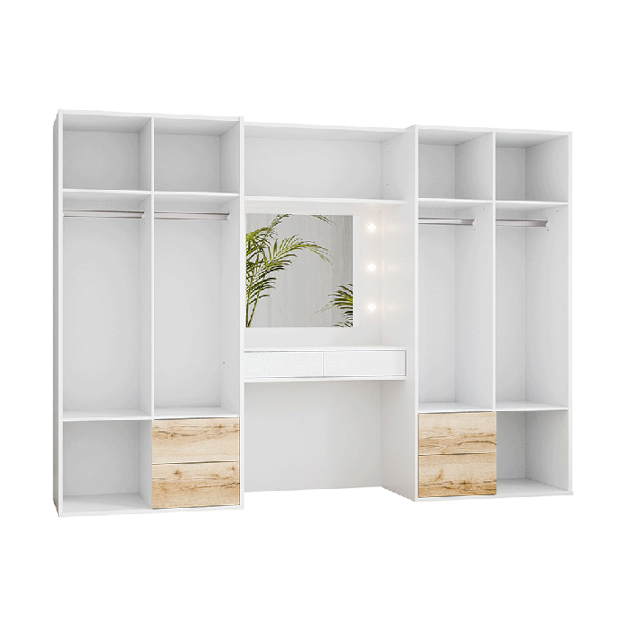 Wardrobe LATINA 300 White / Nat - 4