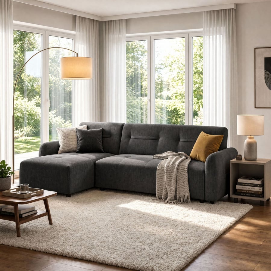 Corner Sofa Bed BROOKE - Dark G - 2